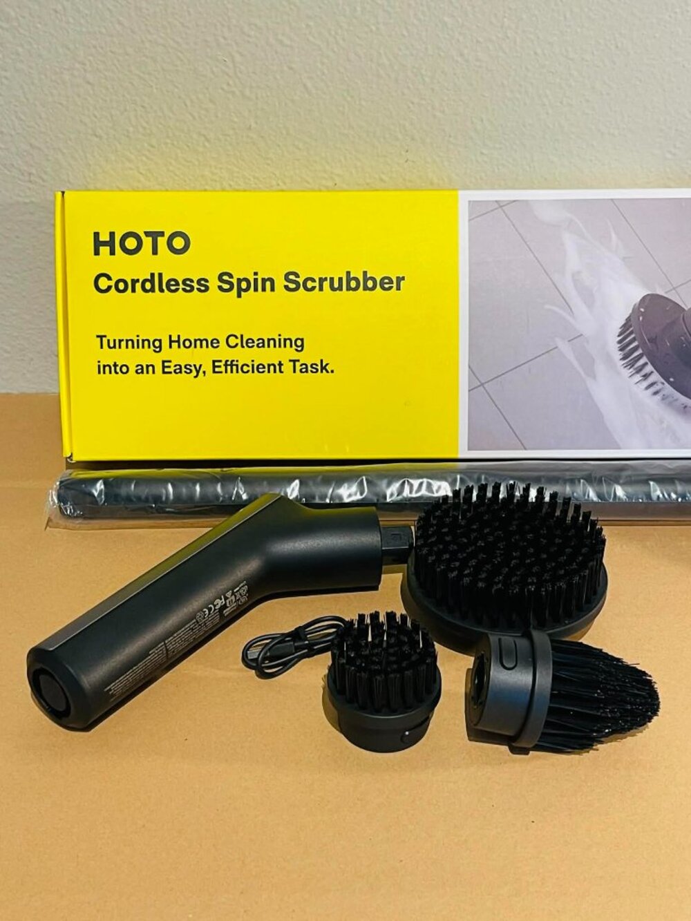 HOTO Cordless Spin Scrubber IPX7 Waterproof Rechargeable Electric Cleaning Brush